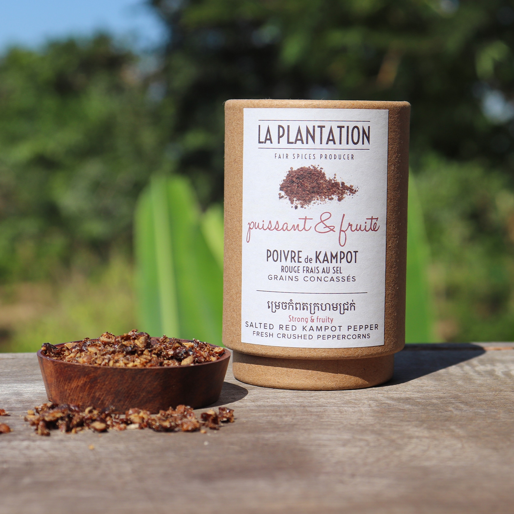 poivre de kampot rouge concassé fermenté au sel