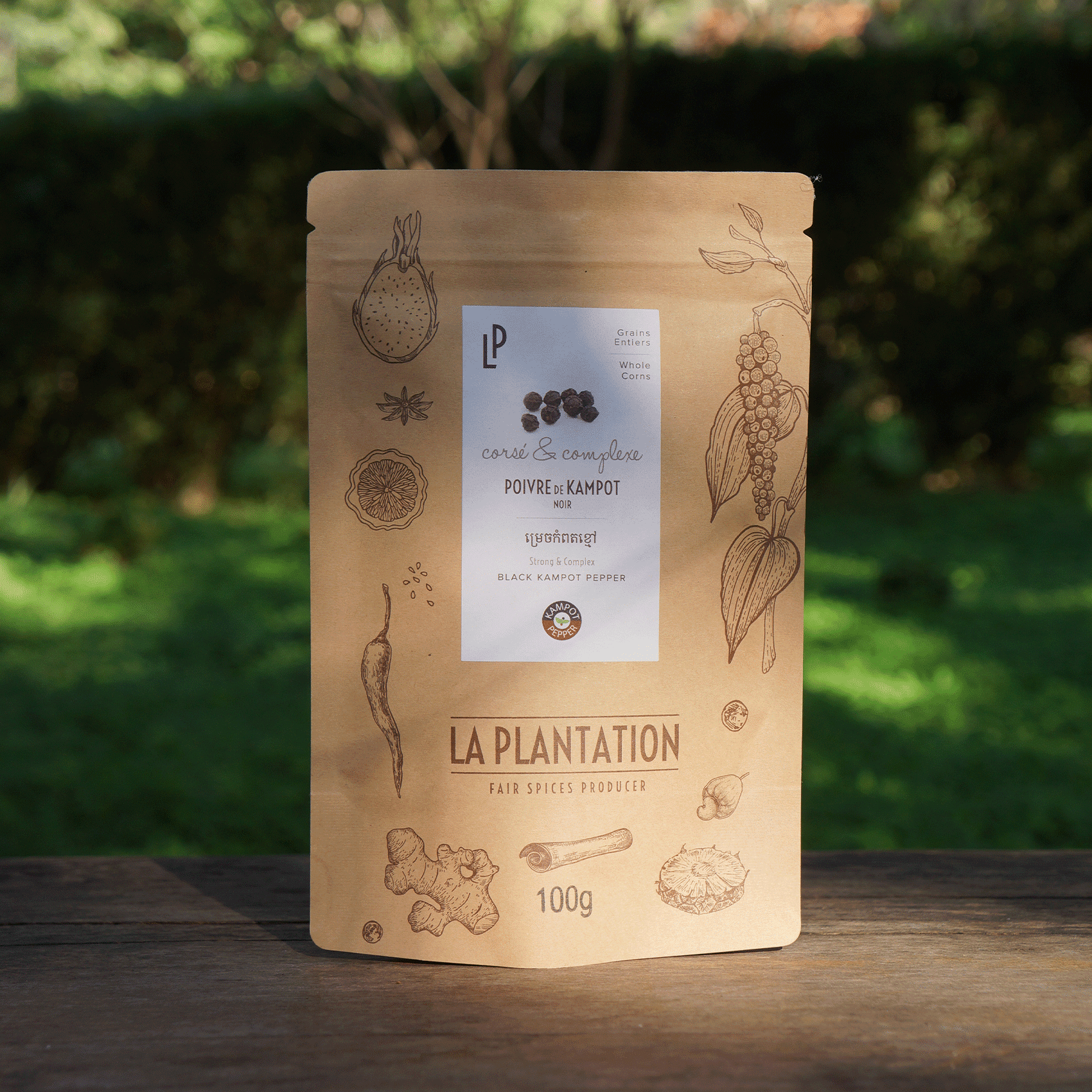 paquet de poivre de kampot noir fermeture zip