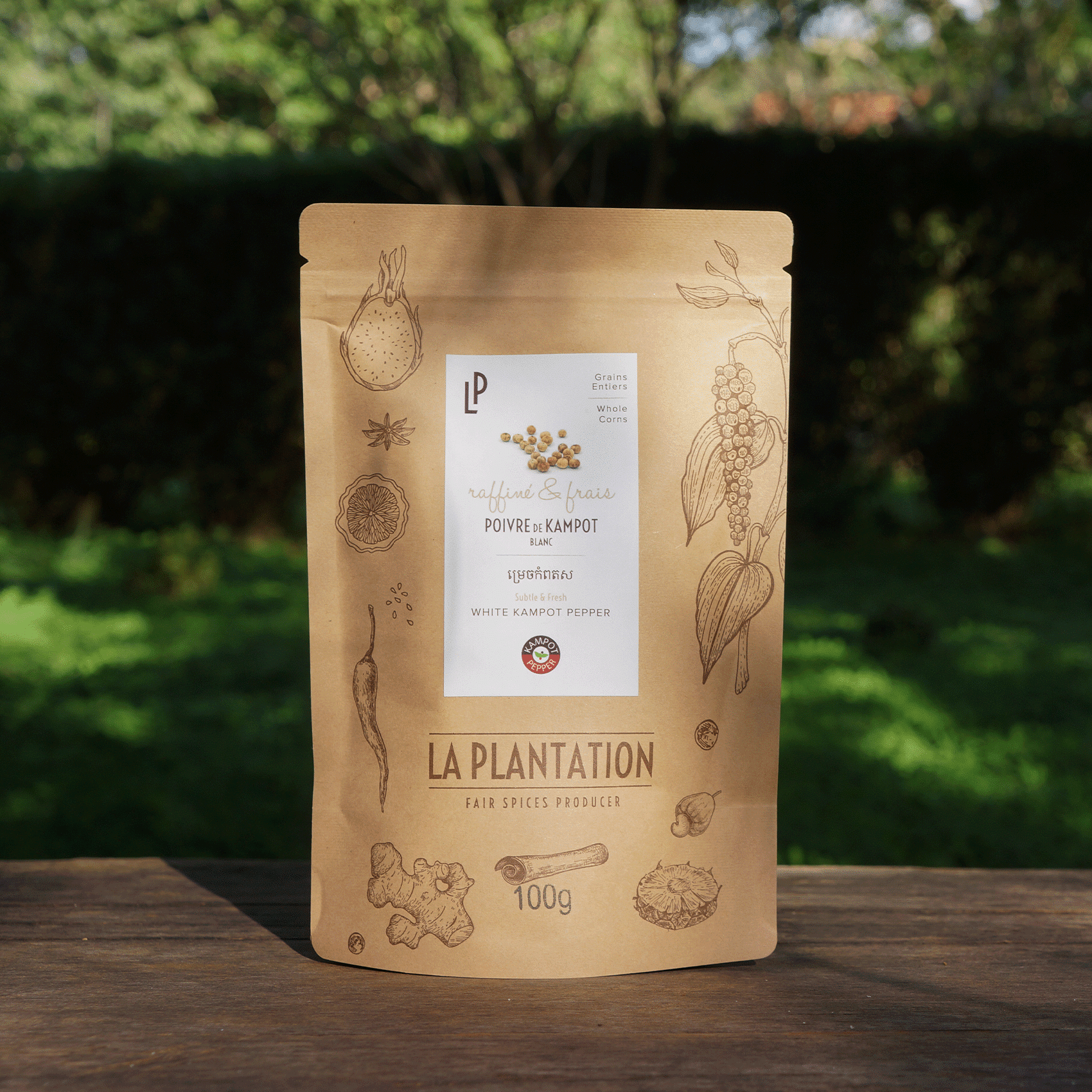 paquet de poivre de kampot blanc fermeture zip