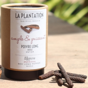 poivre long de java sur une surface en bois