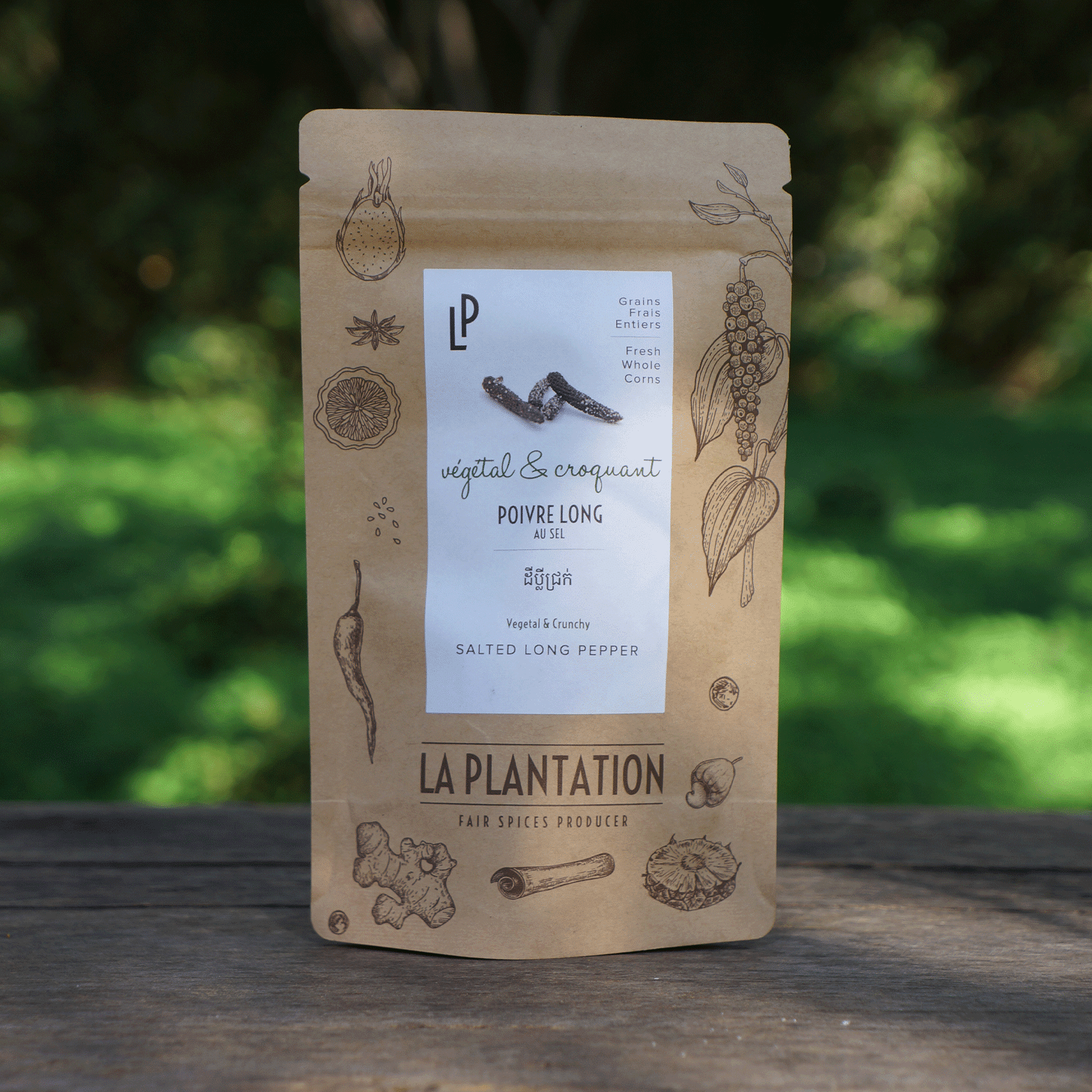 paquet de poivre long fermenté au sel fermeture zip