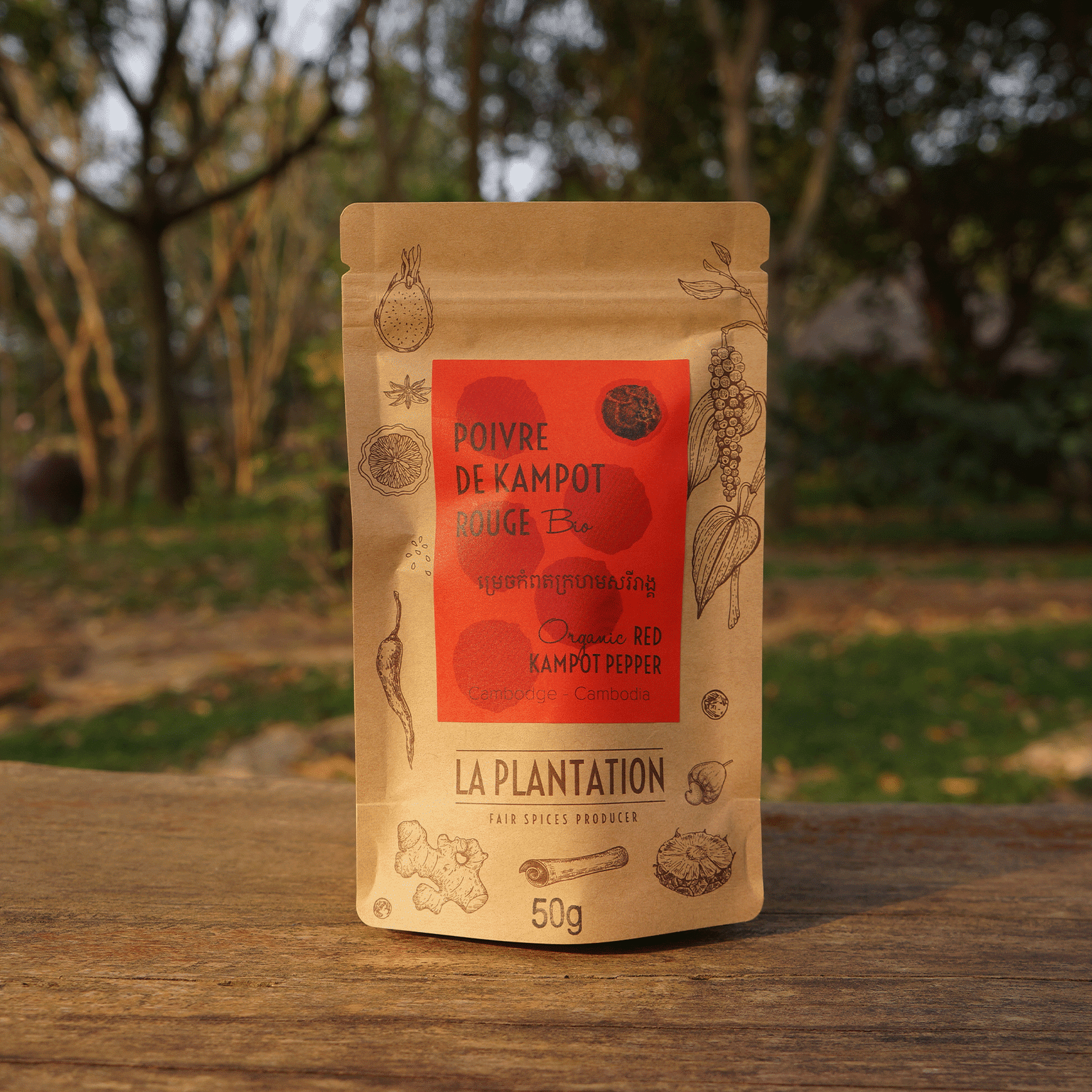 paquet de Poivre de Kampot rouge bio