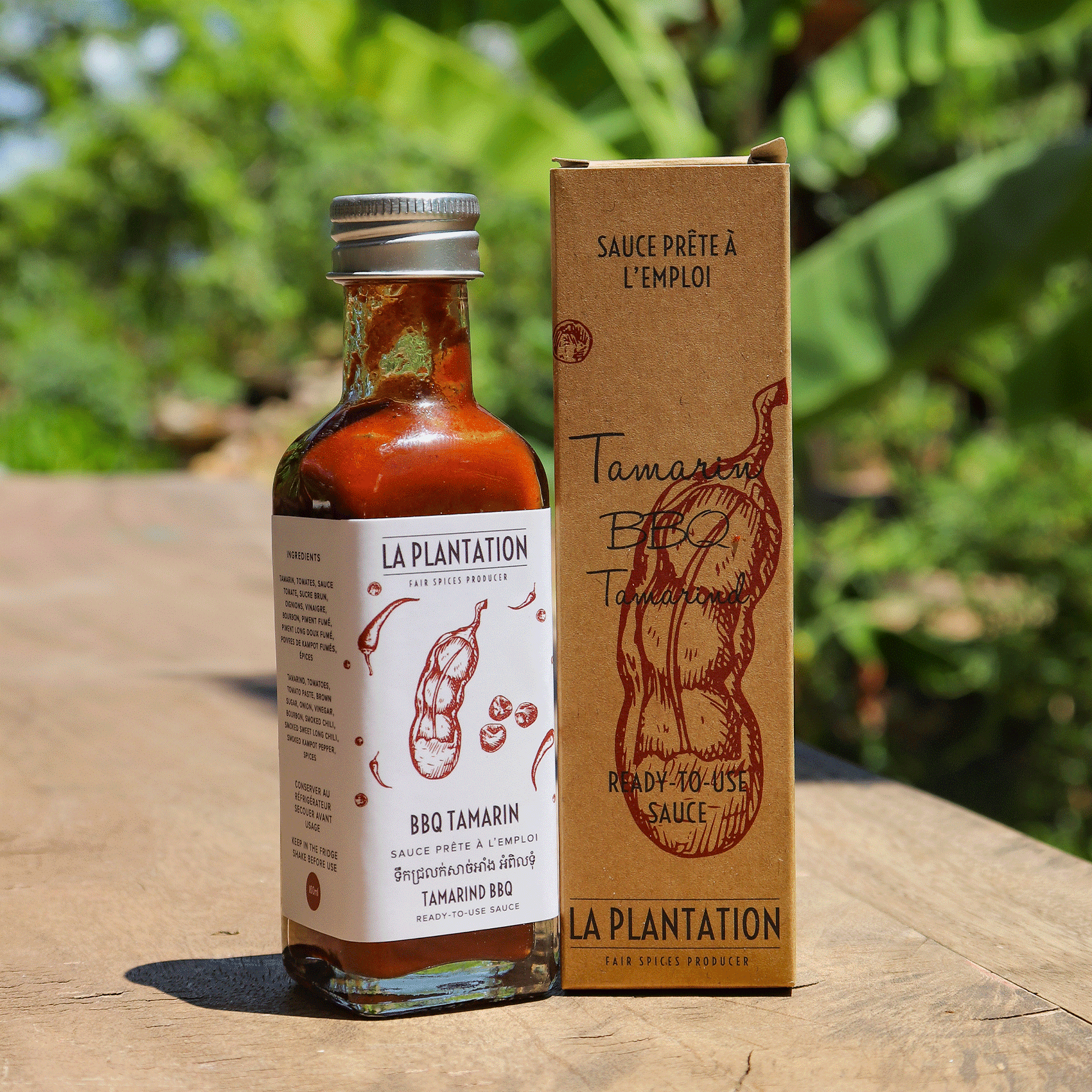 sauce barbecue au tamarin et emballage