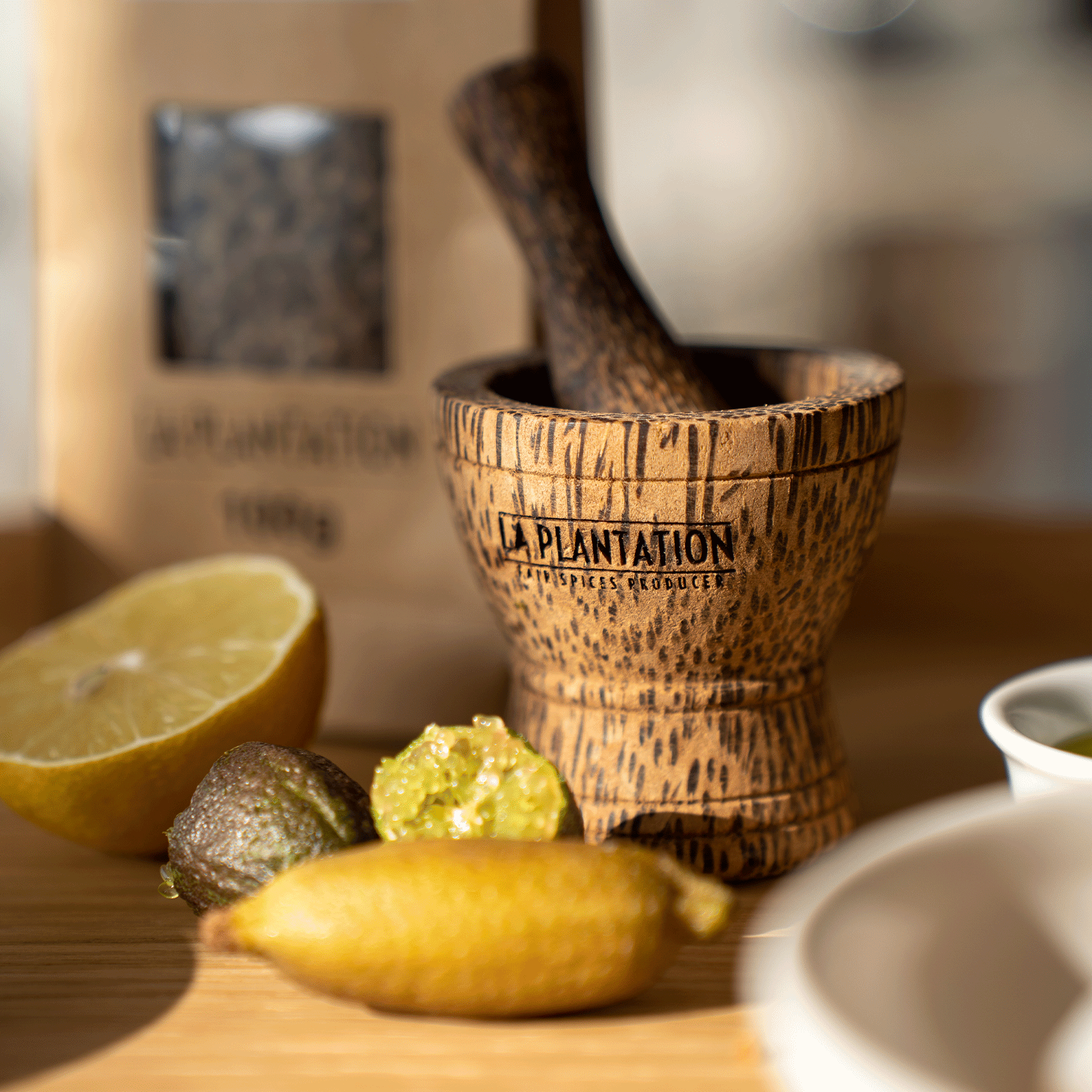 mortier en bois la plantation