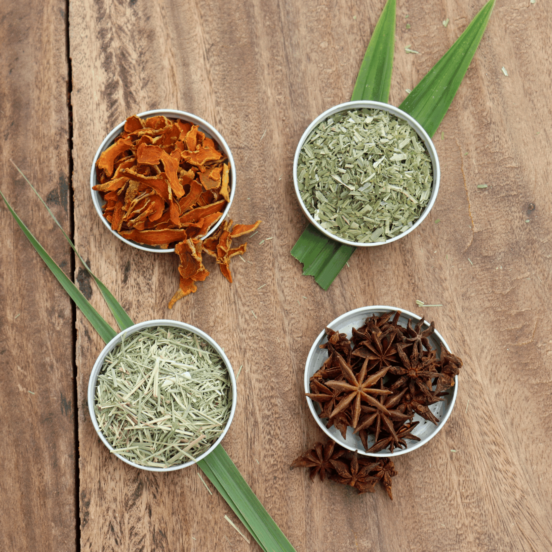 range of infusions and herbal plants
