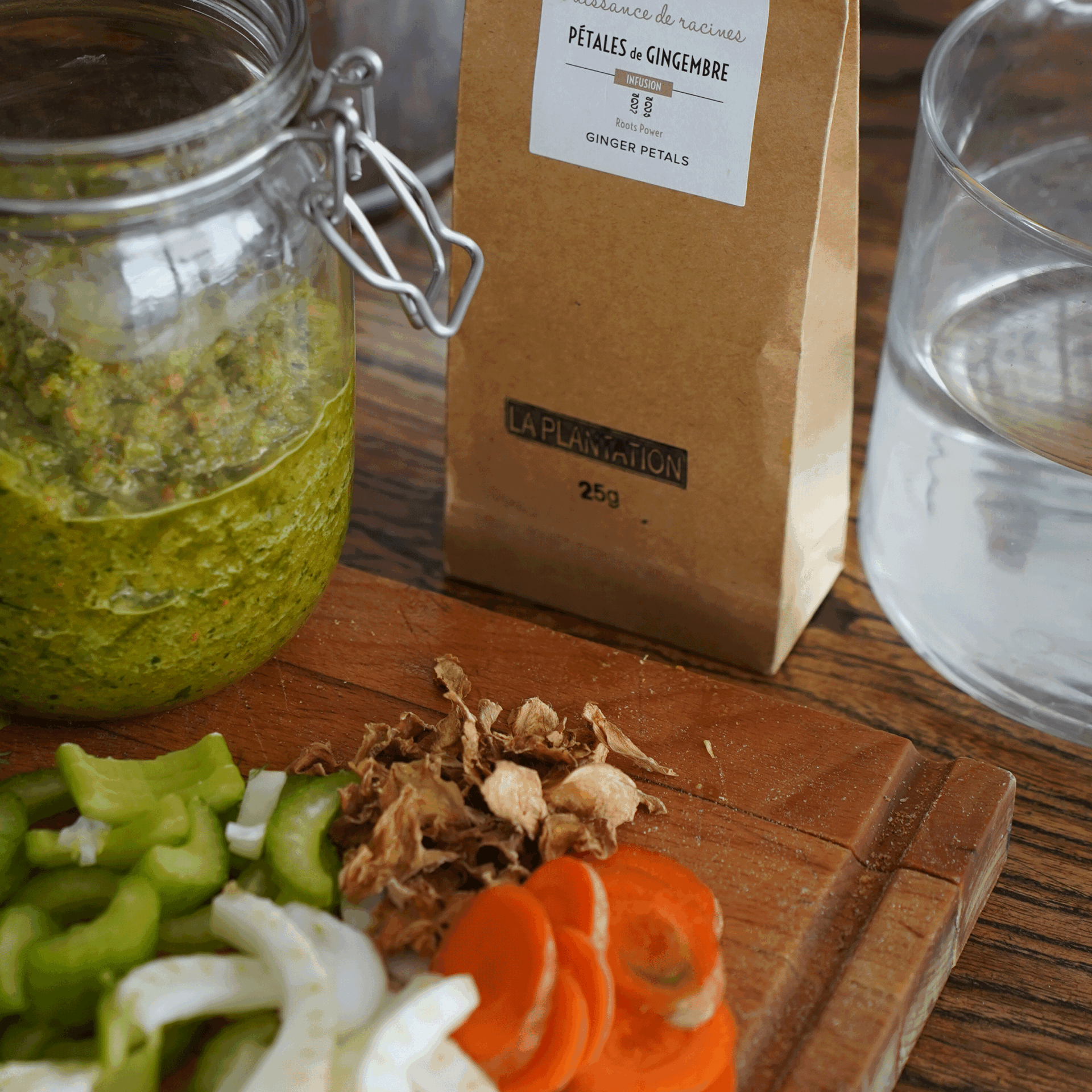 légumes découpés sur une planche