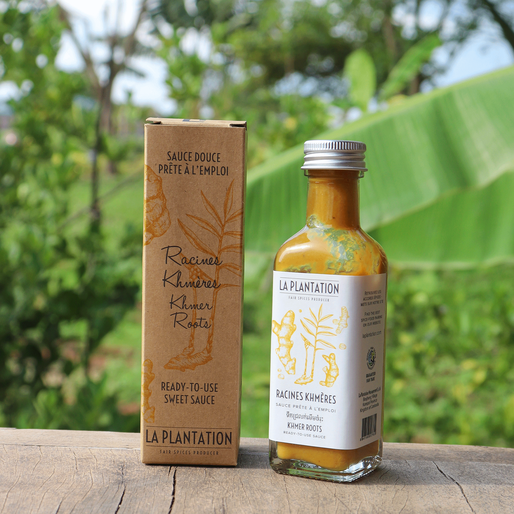 bouteille de sauce au gingembre et emballage