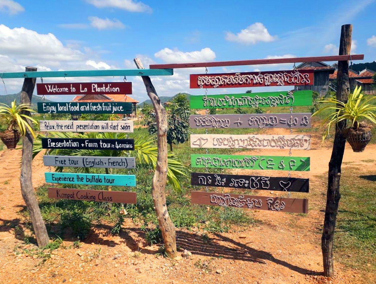 Pancartes dans la Plantation
