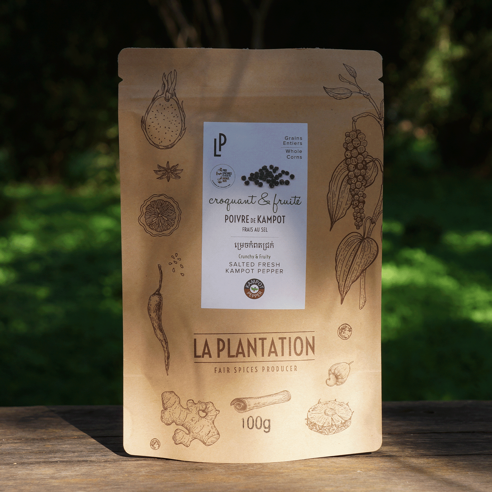 paquet de poivre de kampot fermenté au sel fermeture zip