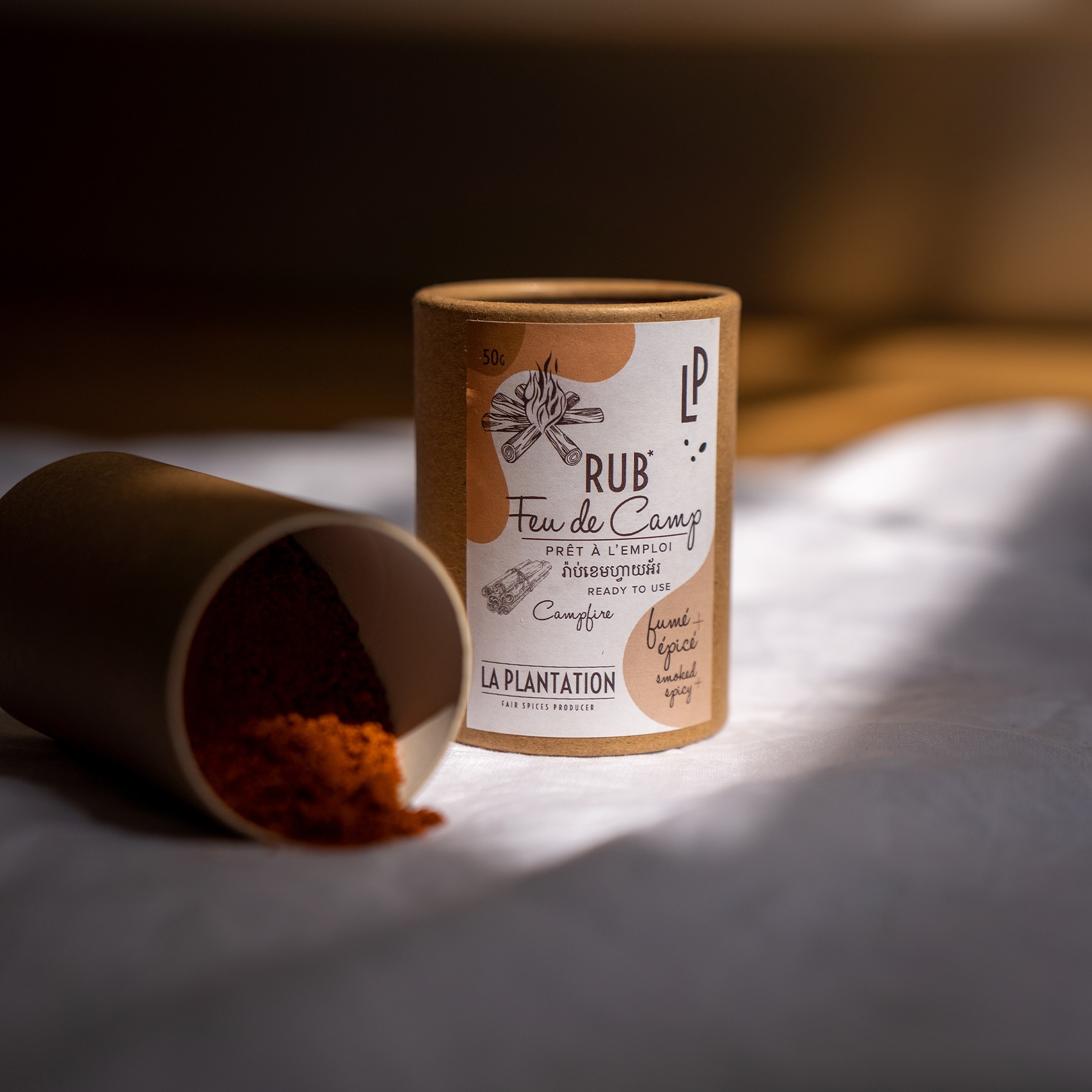 mélange d'épices rub feu de camp sur une face