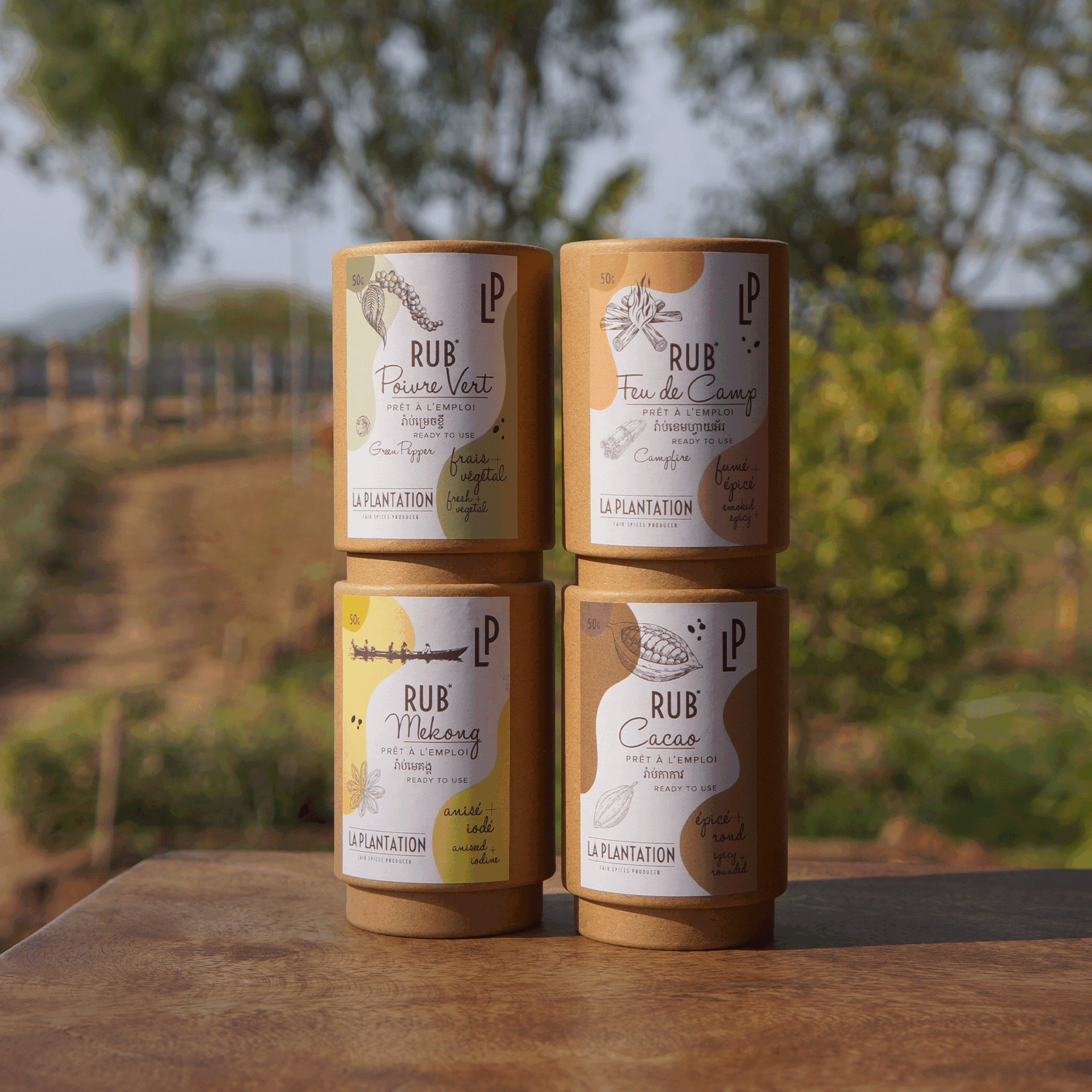 tubes en kraft alimentaires empilés