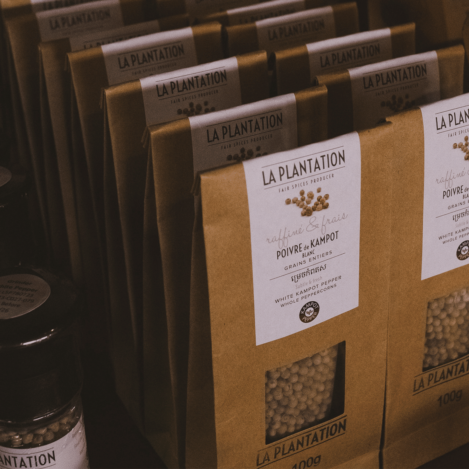 paquets de poivre blanc de kampot