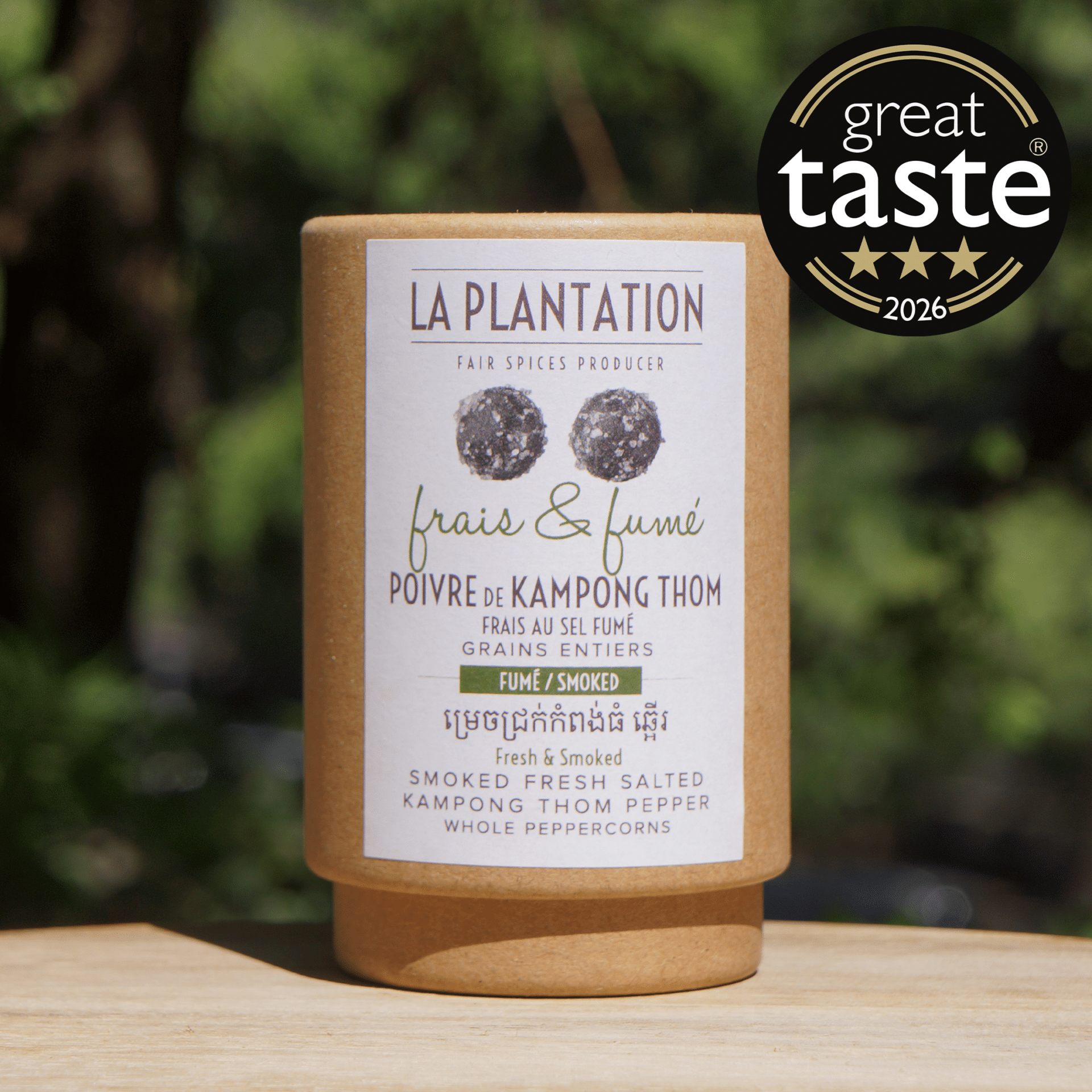 Tube de kraft alimentaire de poivre de kampong thom avec logo great taste