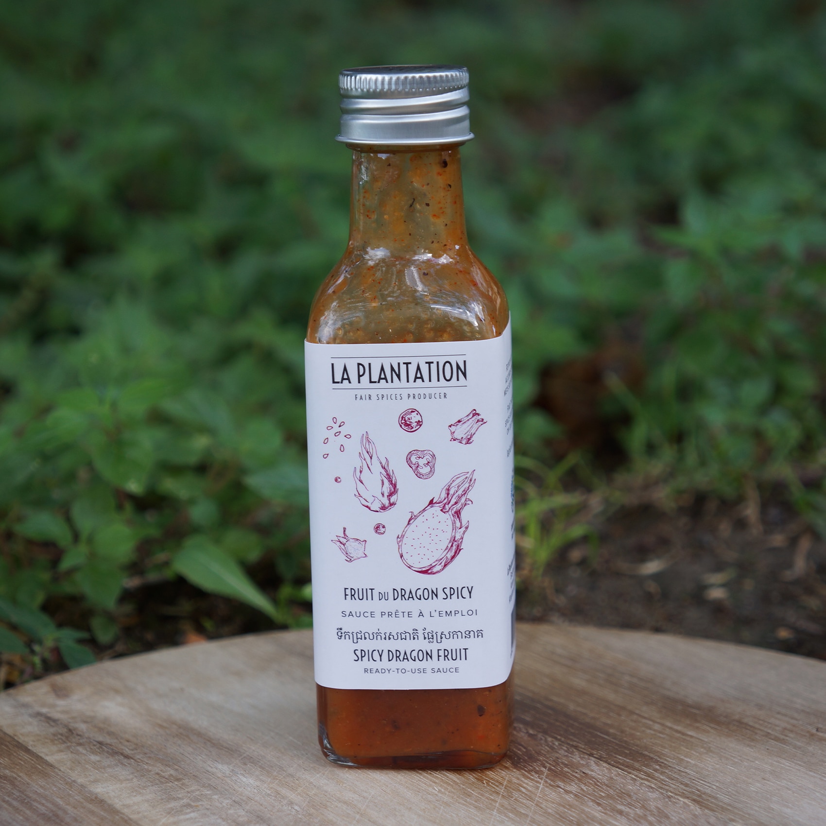bouteille de sauce au fruitt du dragon