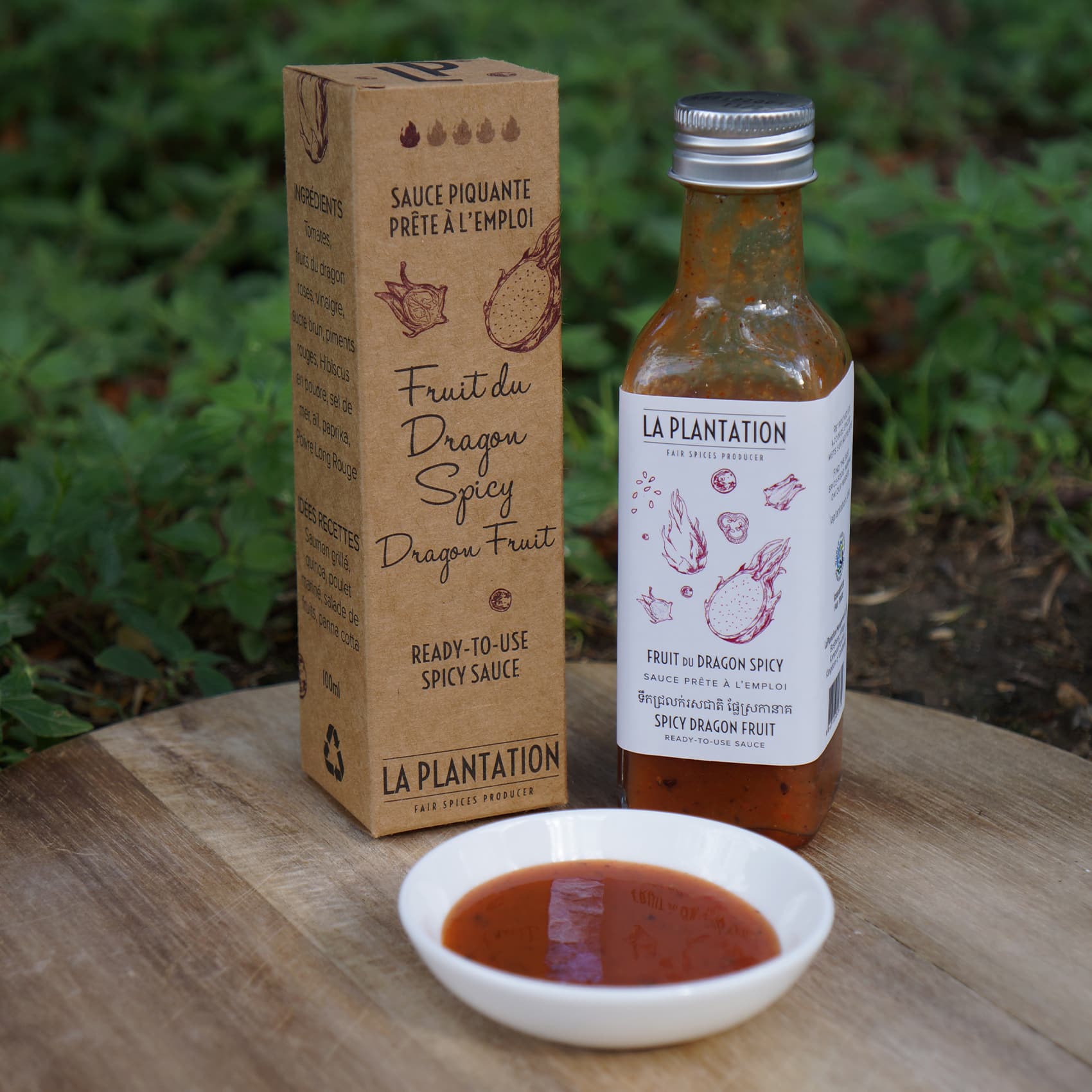 coupelle de sauce au fruit du dragon