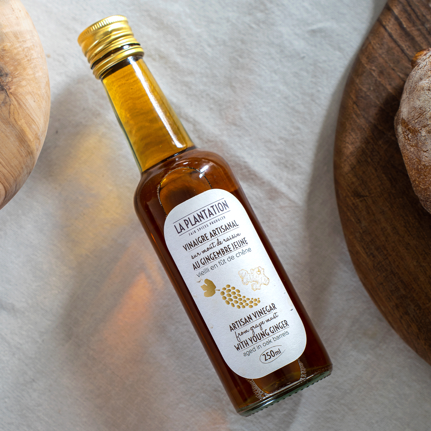 bouteille de vinaigre au gingembre
