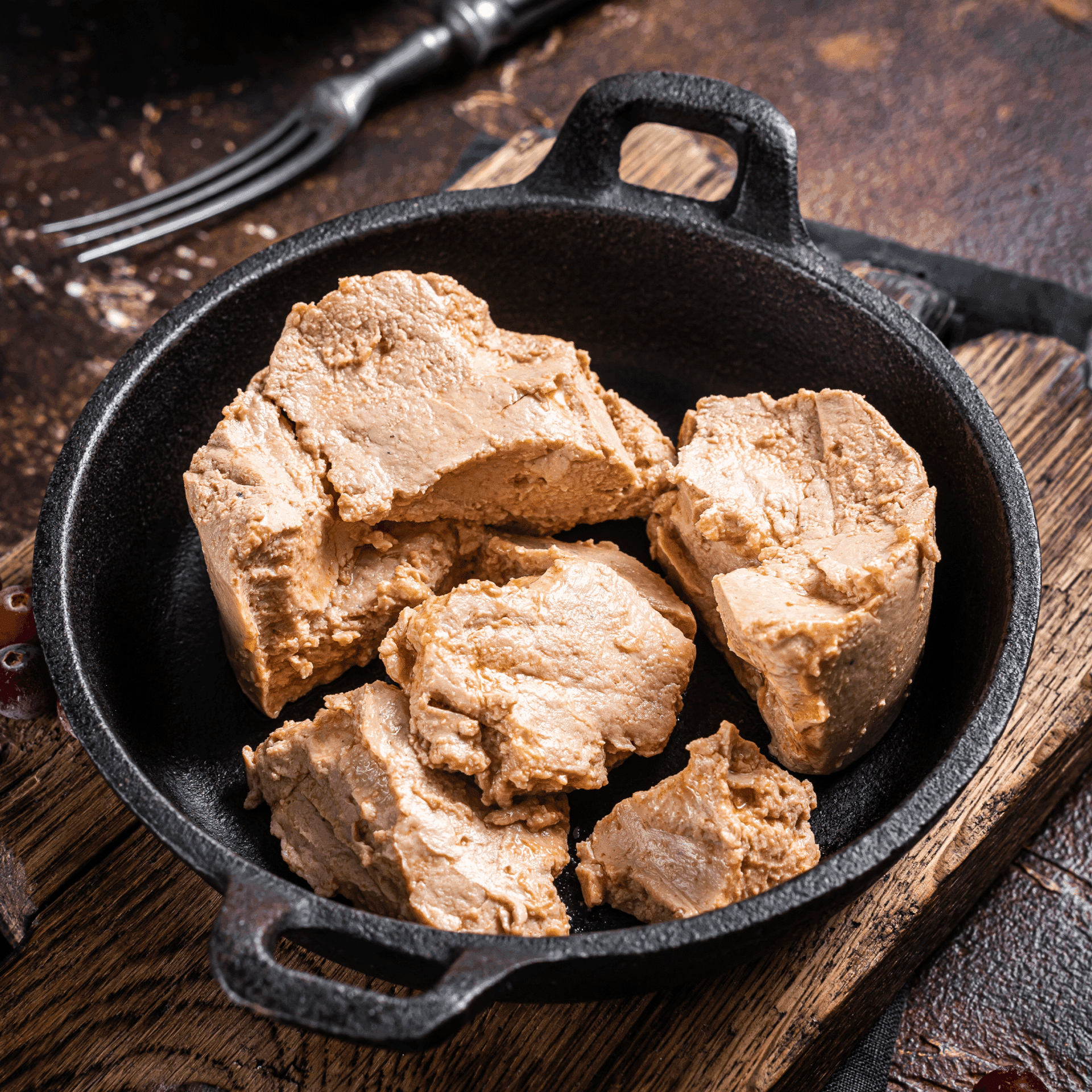 tranche de foie gras dans une marmite