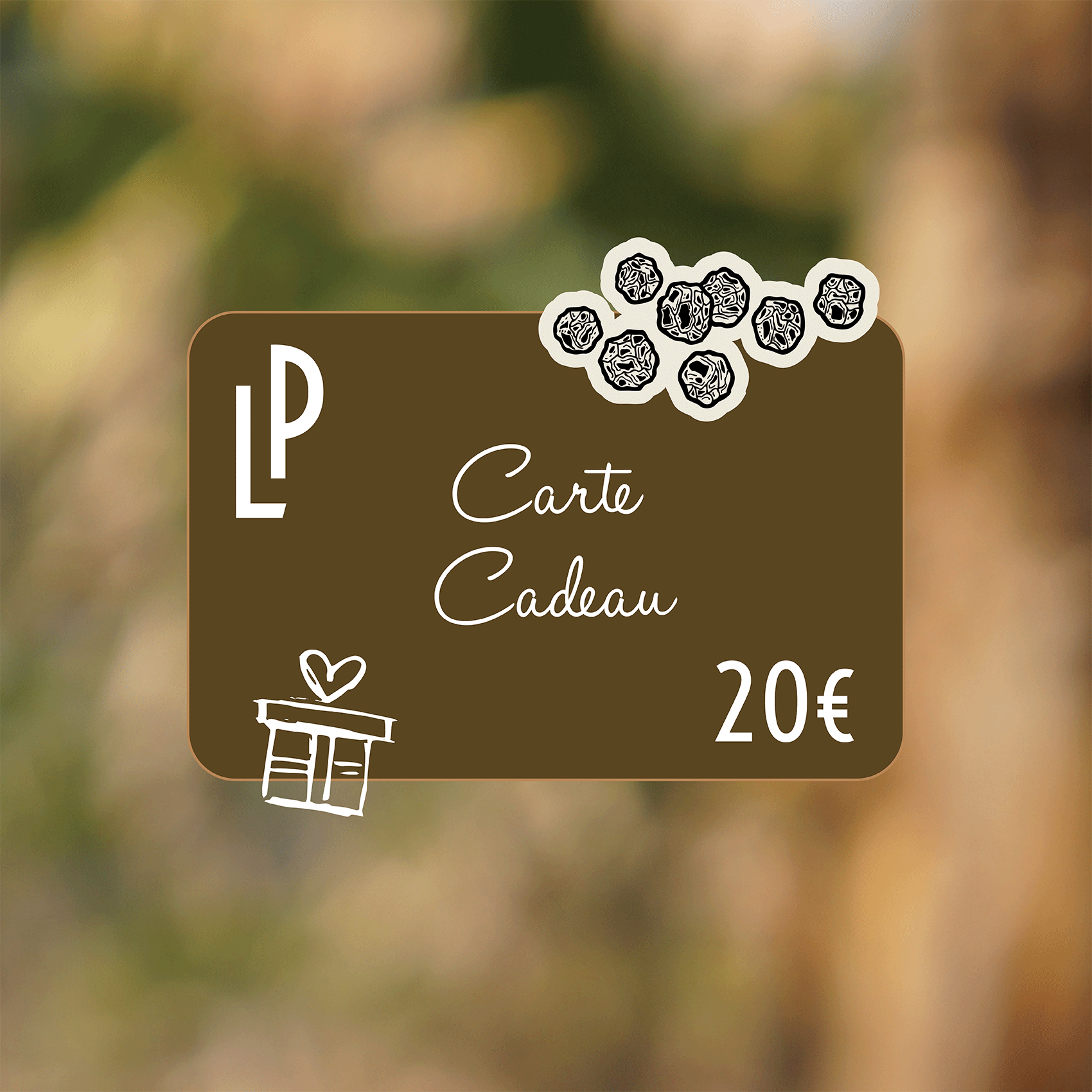 carte cadeau de la plantation d'une valeur de 20 euros