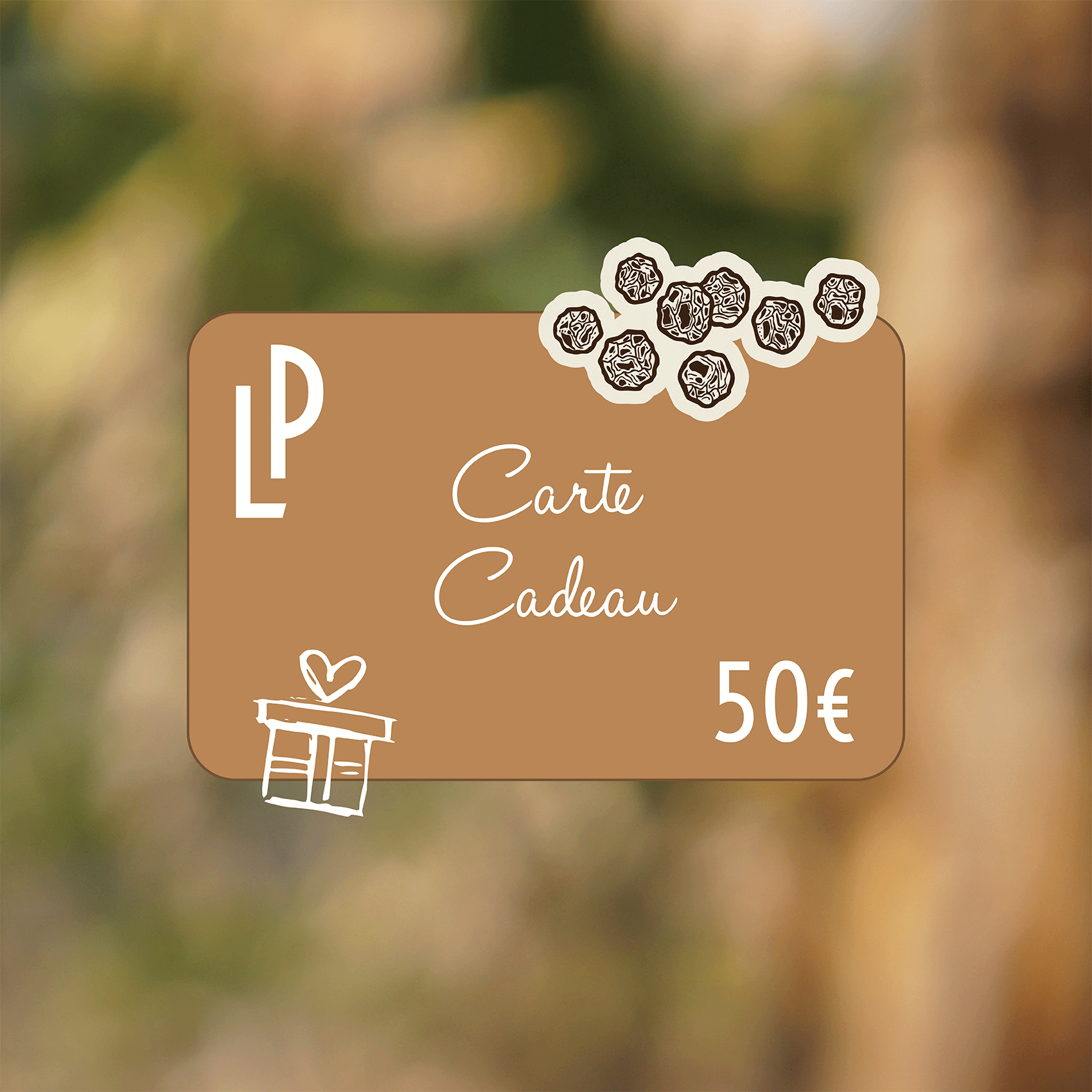 carte cadeau de la plantation d'une valeur de 50 euros