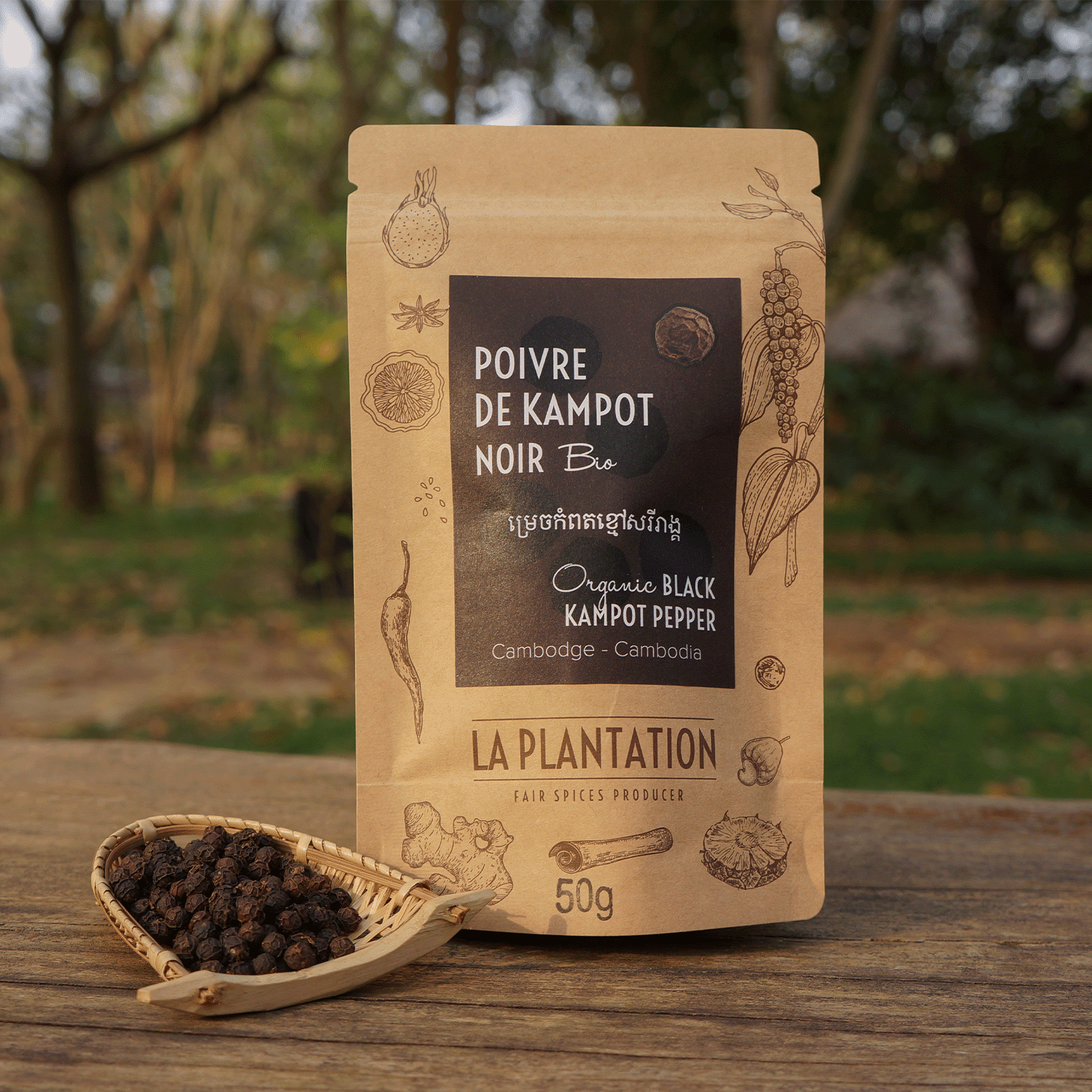 paquet de poivre de kampot noir bio