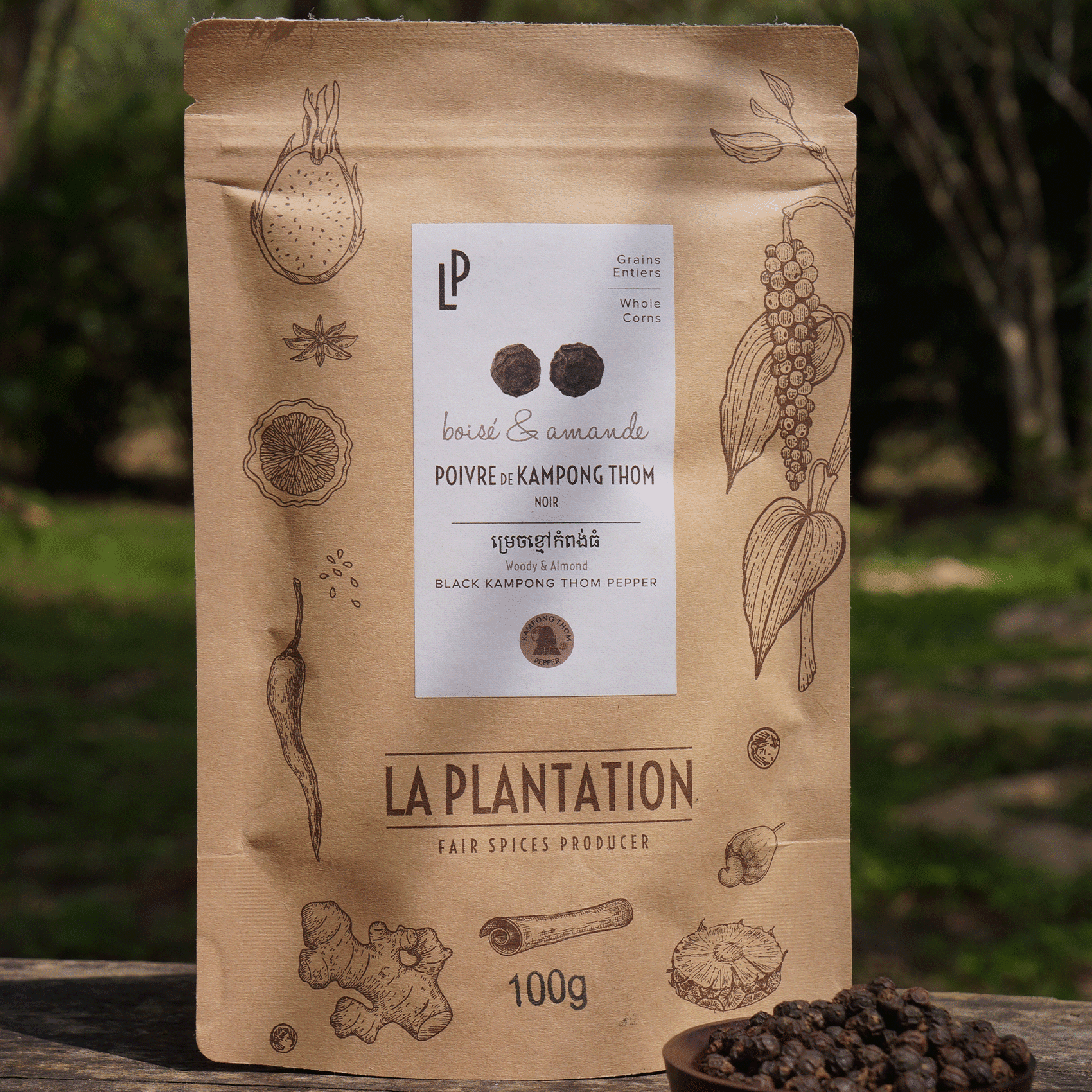 Kampong Thom black pepper kraft bag