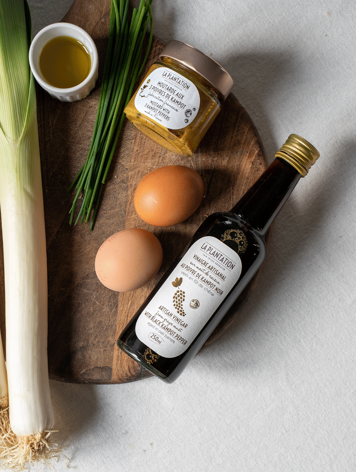 poireaux vinaigrette au vinaigre au poivre de kampot noir