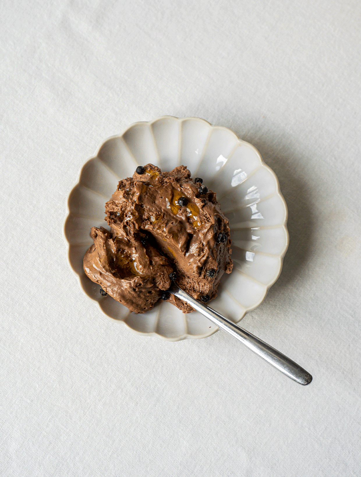 assiette de mousse au chocolat 