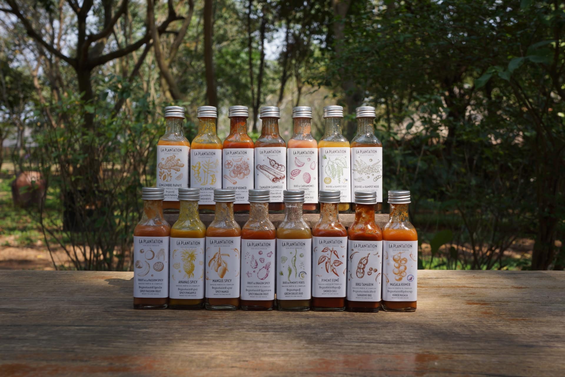 gamme de sauces de la plantation