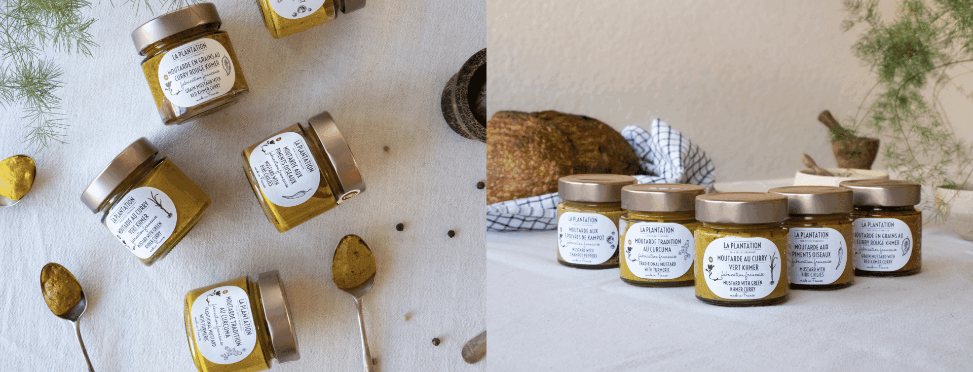 pots en verres de moutardes artisanales