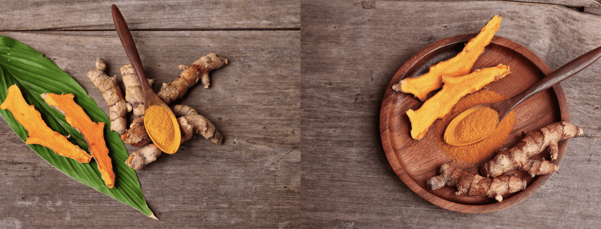 écorces de curcuma sur un plateau