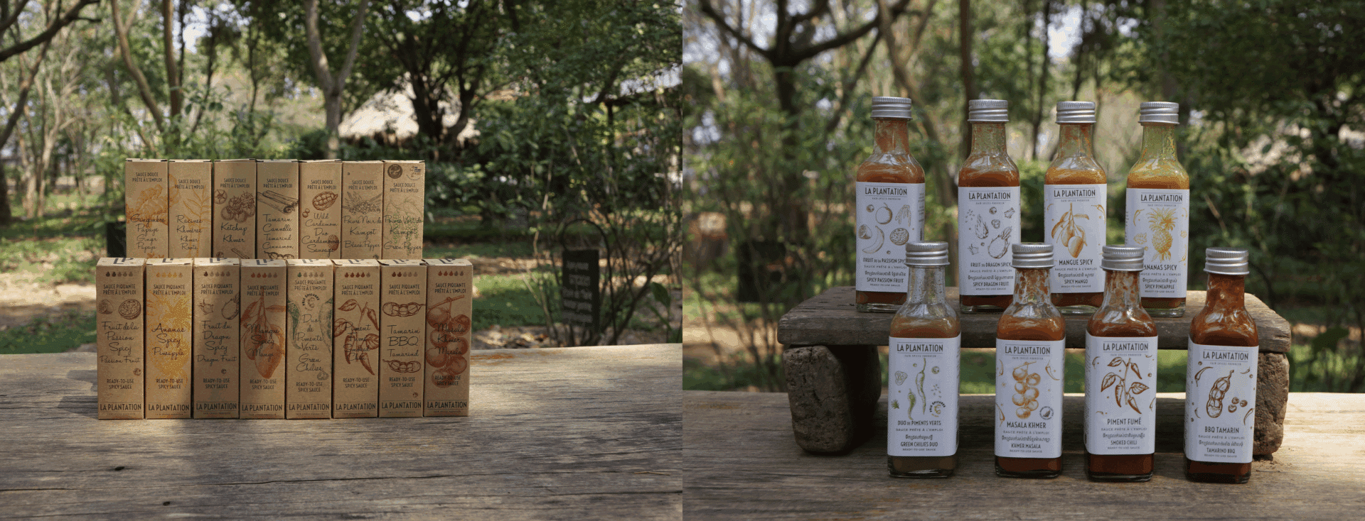 gamme de sauces et condiments de la plantation