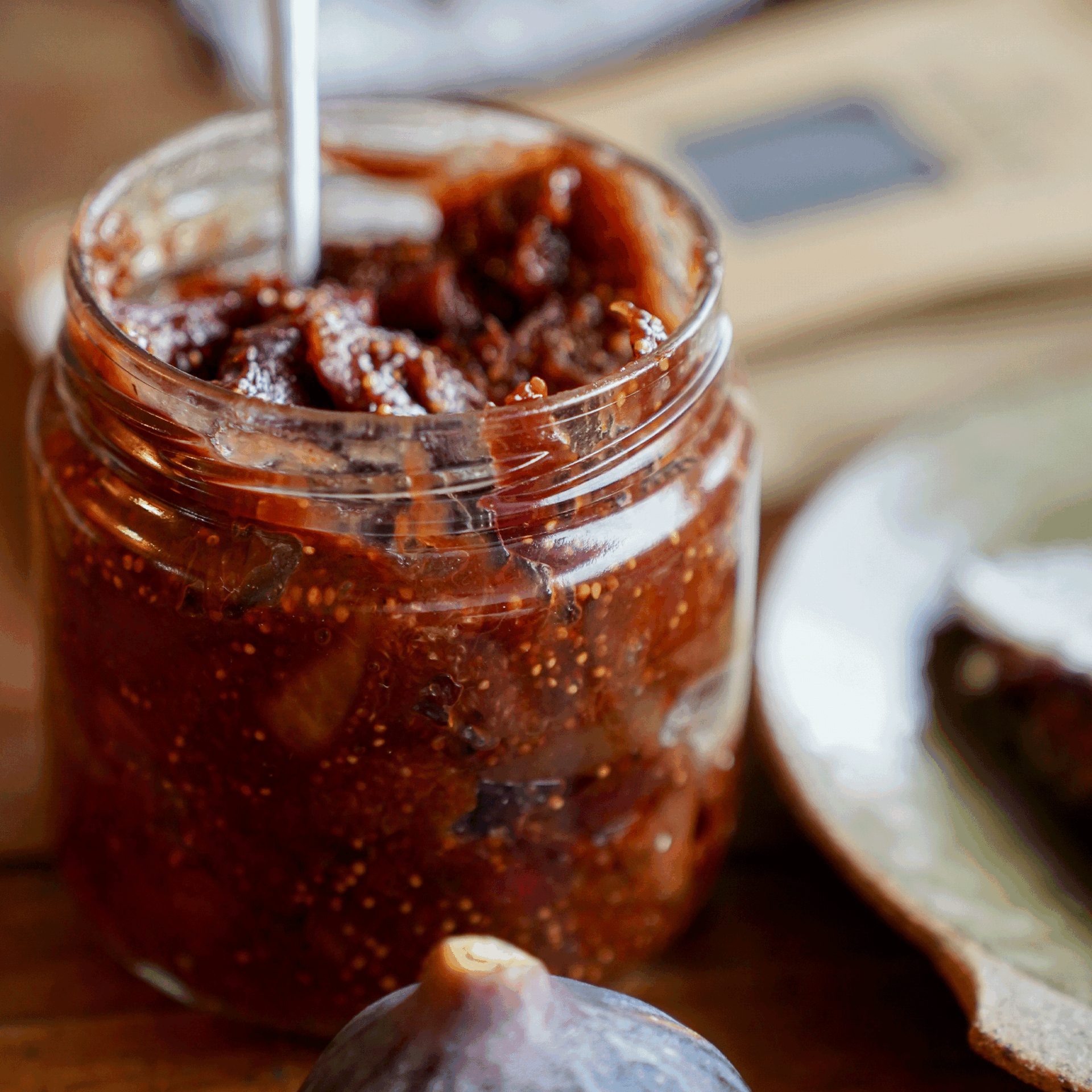 bocal de confiture de figues maison