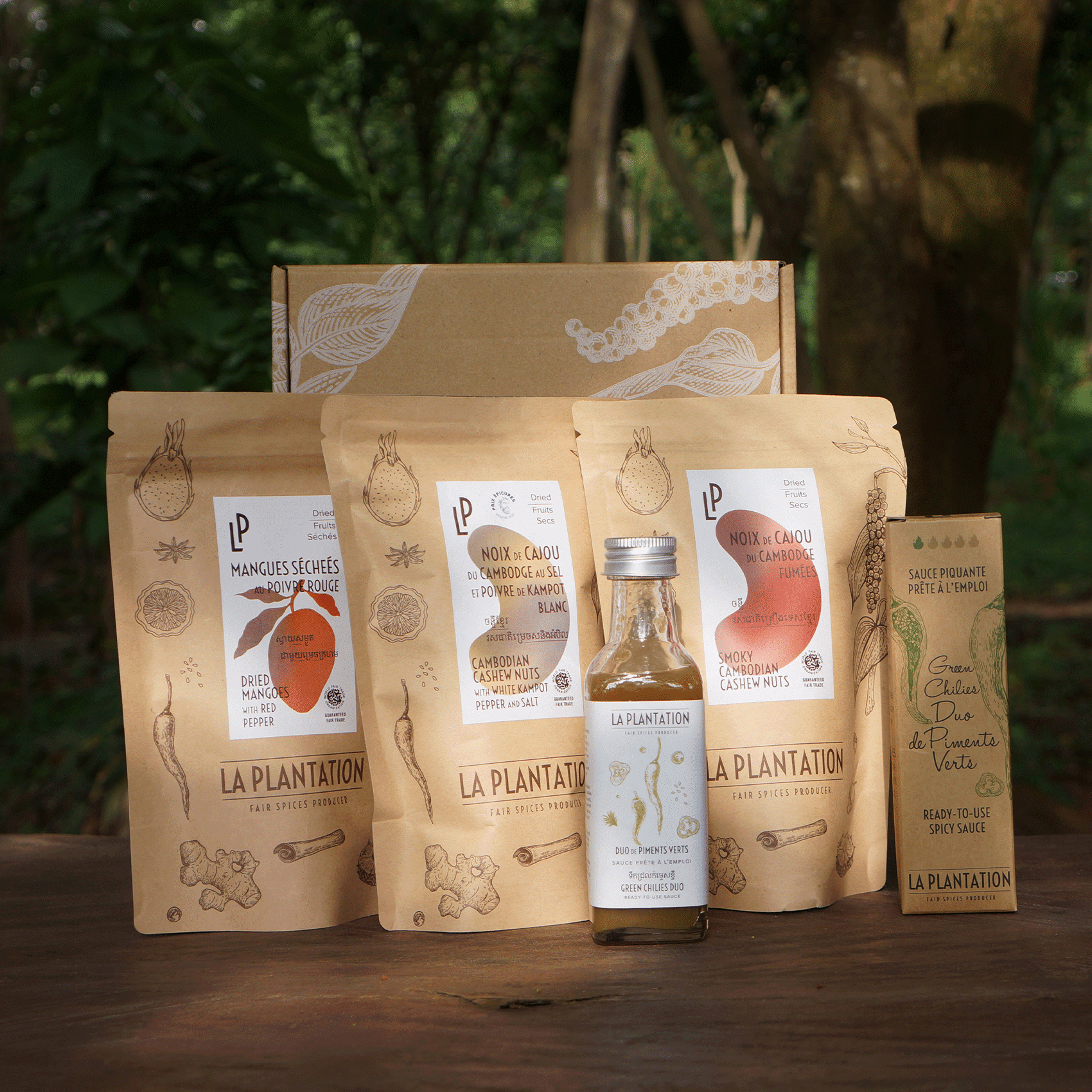 articles incluent dans le coffret apéro de la plantation